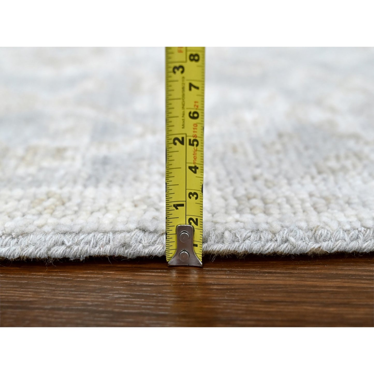 2'6"X8'5" Spanish Gray Oushak Design Hand Knotted All Wool Runner Rug