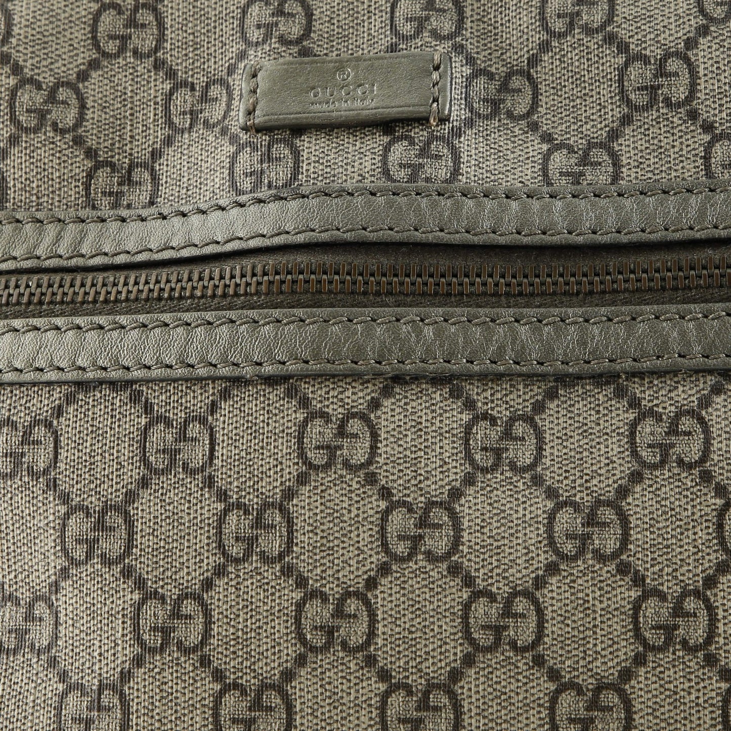 Gucci Front Zip Messenger Gg Coated Canvas Medium