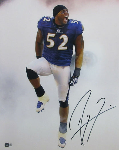 Ray Lewis Hof Baltimore Ravens Signed/Autographed 16X20 Photo Beckett 165278