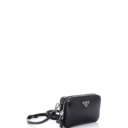 Prada Brique Camera Crossbody Bag Spazzolato Leather Small
