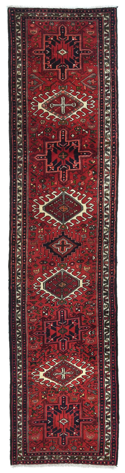 Handmade Vintage Oriental Runner Rug 2X10 Ft Red