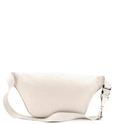 Gucci Front Pocket Belt Bag Gg Embossed Perforated Leather