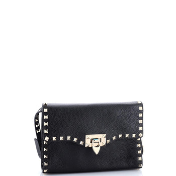 Valentino Garavani Rockstud Flip Lock Flap Bag Leather Medium