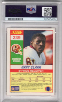 Gary Clark 1990 Score #239 Psa Auto Grade Gem Mt 10 Card