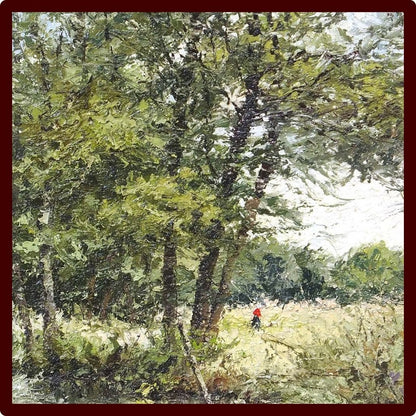 Impressionism Joseph Koutachy Oil Painting "Forest Pond" Signed Landscape France