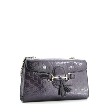 Gucci Emily Chain Flap Bag Guccissima Patent Medium