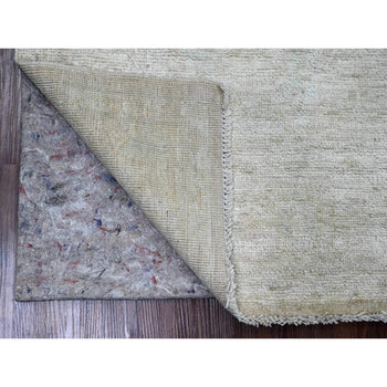 5'X7' Lace White Hand Knotted Afghan Angora Oushak Pure Wool Rug