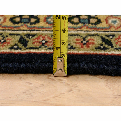 5'9"X5'9" Blue Herrita Hand Knotted Wool 175 Kpsi Square Rug