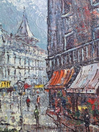 Hopman (Netherlands) Original Oil Painting "Paris Street" Signed Dutch Artist