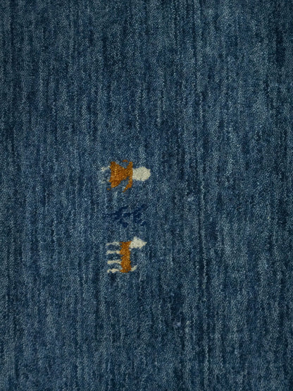 Modern Gabbeh Runner Rug 3X10 Ft Steel Blue
