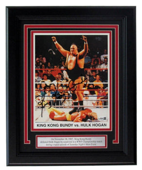 King Kong Bundy Signed/Auto 8X10 Photo Vs Hulk Hogan Wwf/Wwe Framed Jsa 203222
