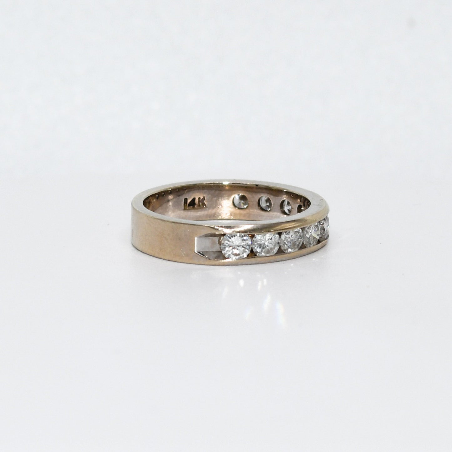 14K White Gold Diamond Band, 1.00Tdw, 3.6Gr