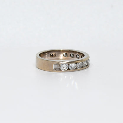 14K White Gold Diamond Band, 1.00Tdw, 3.6Gr
