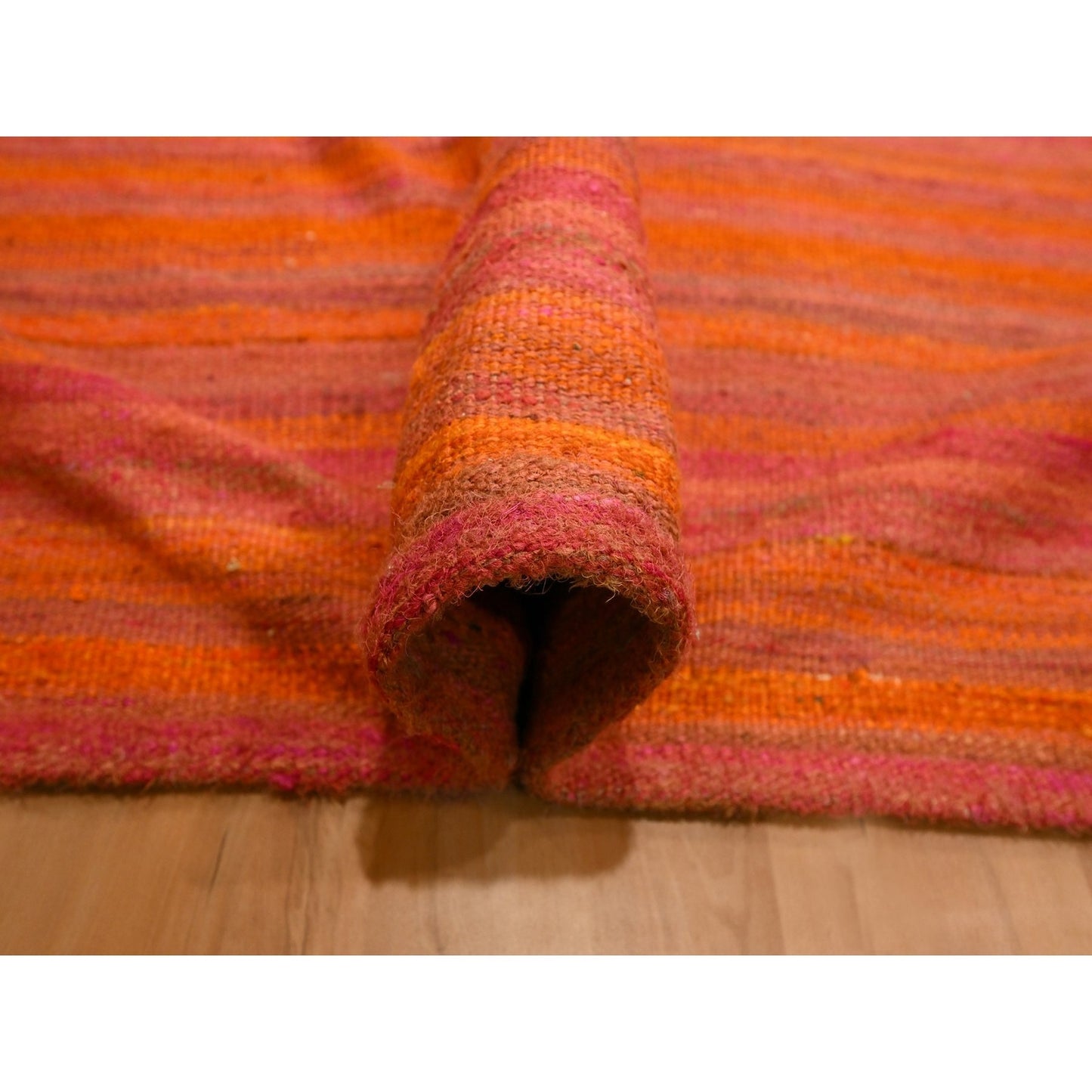 8'X10'1" Sunset Colors Plain Solid Design Wool And Silk Hand Knotted Rug