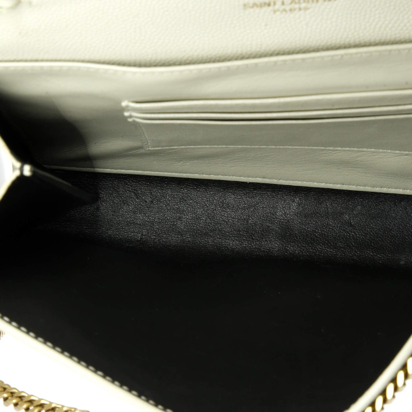 Saint Laurent Cassandra Chain Wallet Leather Mini