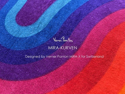 Verner Panton Mira-Kurven Velvet Multi-Color Fabric Board Mid Century 40In