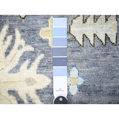 10'X14' Gray Afghan Angora Oushak Hand Knotted Pure Wool Oriental Rug