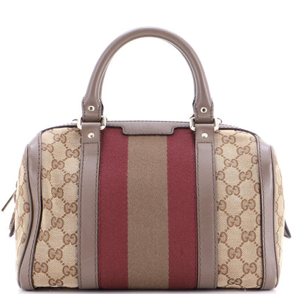 Gucci Vintage Web Boston Bag Gg Canvas Small