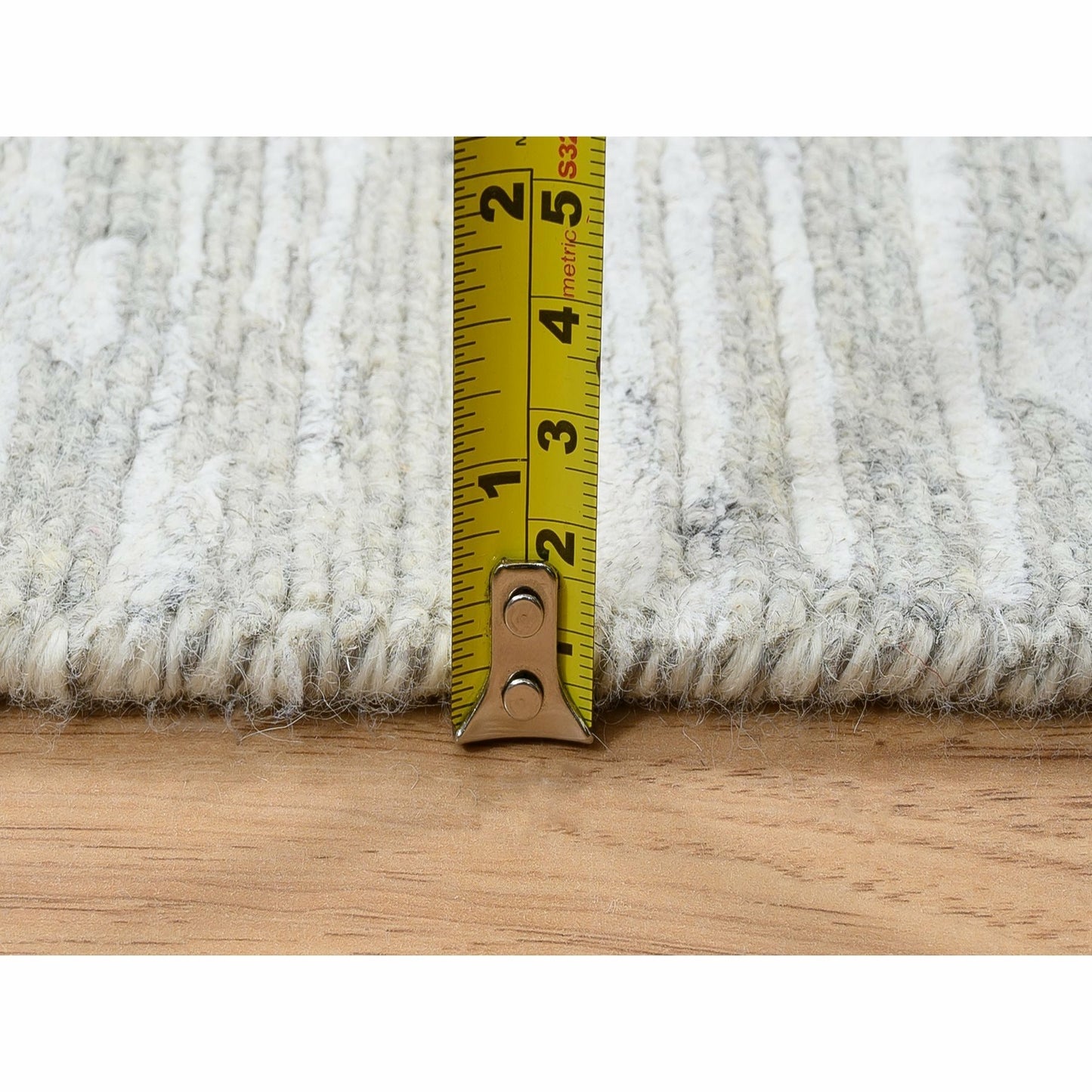 2'7"X24'3" Gray Modern Hand Knotted Hand Spun Natural Wool Xl Runner Rug