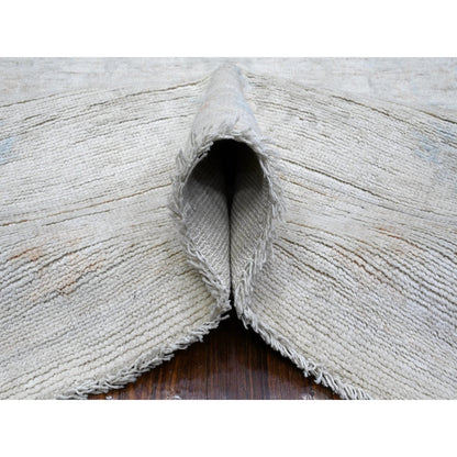 8'3"X9'9" Pacific Pearl White Faded Afghan Angora Oushak Oriental Rug