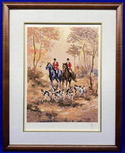 Print Mark King Silk Screen Serigraph Hunt Series Setting Out USA Signed