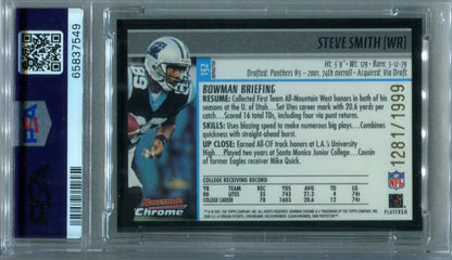 Steve Smith 2001 Bowman Chrome Refractor #132 Psa