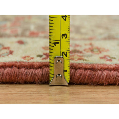 4'2"X6'1" Rust Red Antiqued Haji Jalili Design Hand Knotted All Wool Rug