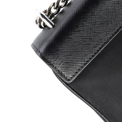 Prada Chain Flap Crossbody Bag Tessuto And Saffiano Leather Medium