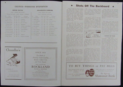 Vintage 1946 Boston Celtics Vs. Philadelphia