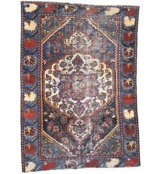 4X6 Ft Semi-Antique Oriental Rug Boho Floral