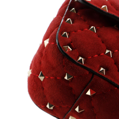 Valentino Garavani Rockstud Spike Flap Bag Quilted Suede Small