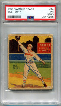 1935 Diamond Stars Bill Terry #14 Psa 1 Pr (Mk) Card