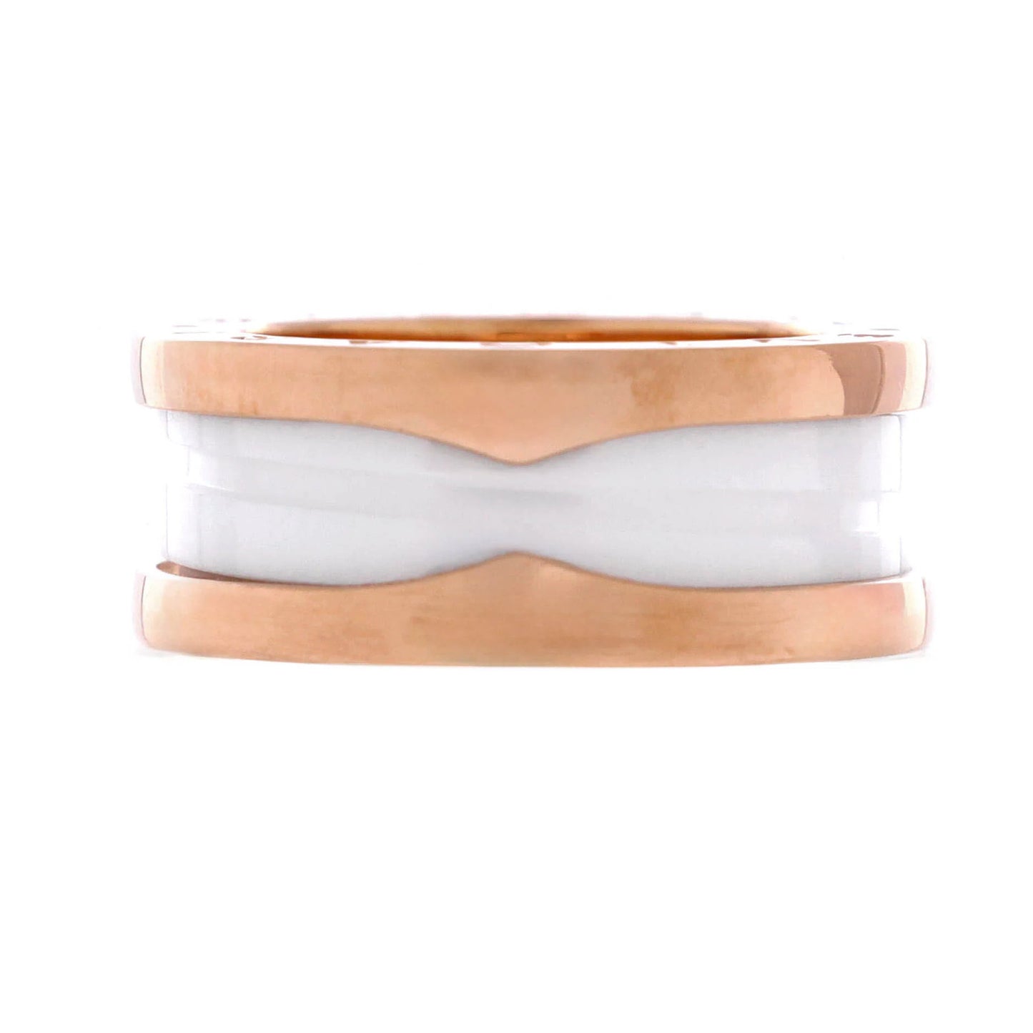 Bvlgari B.Zero1 Two Band Ring 18K Rose Gold And Ceramic