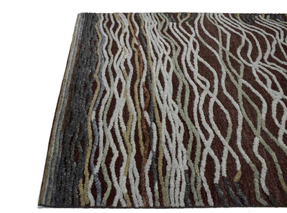 Handmade Modern Waves Area Rug High-Low Relief