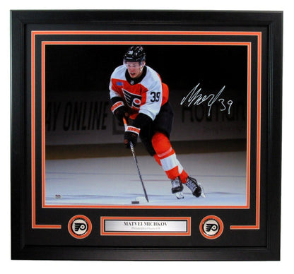 Matvei Michkov Autographed 16X20 Photo Philadelphia Flyers Framed Psa/Dna 195278