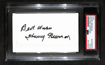 Harry Newman Autographed 3X5 Cut Card Psa/Dna