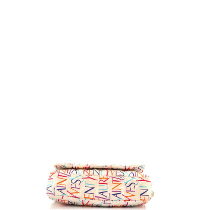 Saint Laurent Jamie Flap Bag Quilted Printed Silk Medium