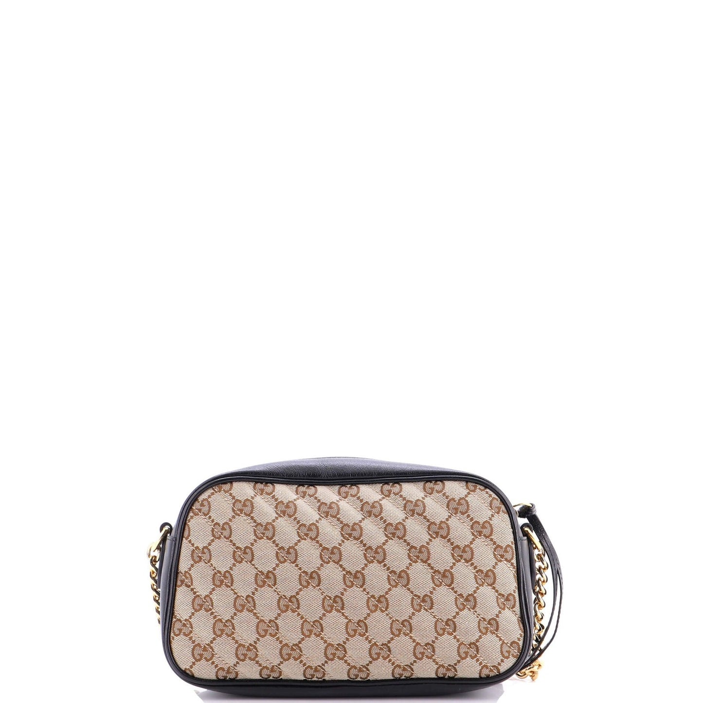 Gucci Gg Marmont Shoulder Bag Diagonal Quilted Gg Canvas With Leather Small