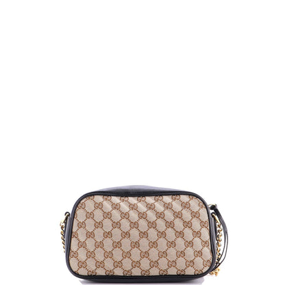 Gucci Gg Marmont Shoulder Bag Diagonal Quilted Gg Canvas With Leather Small