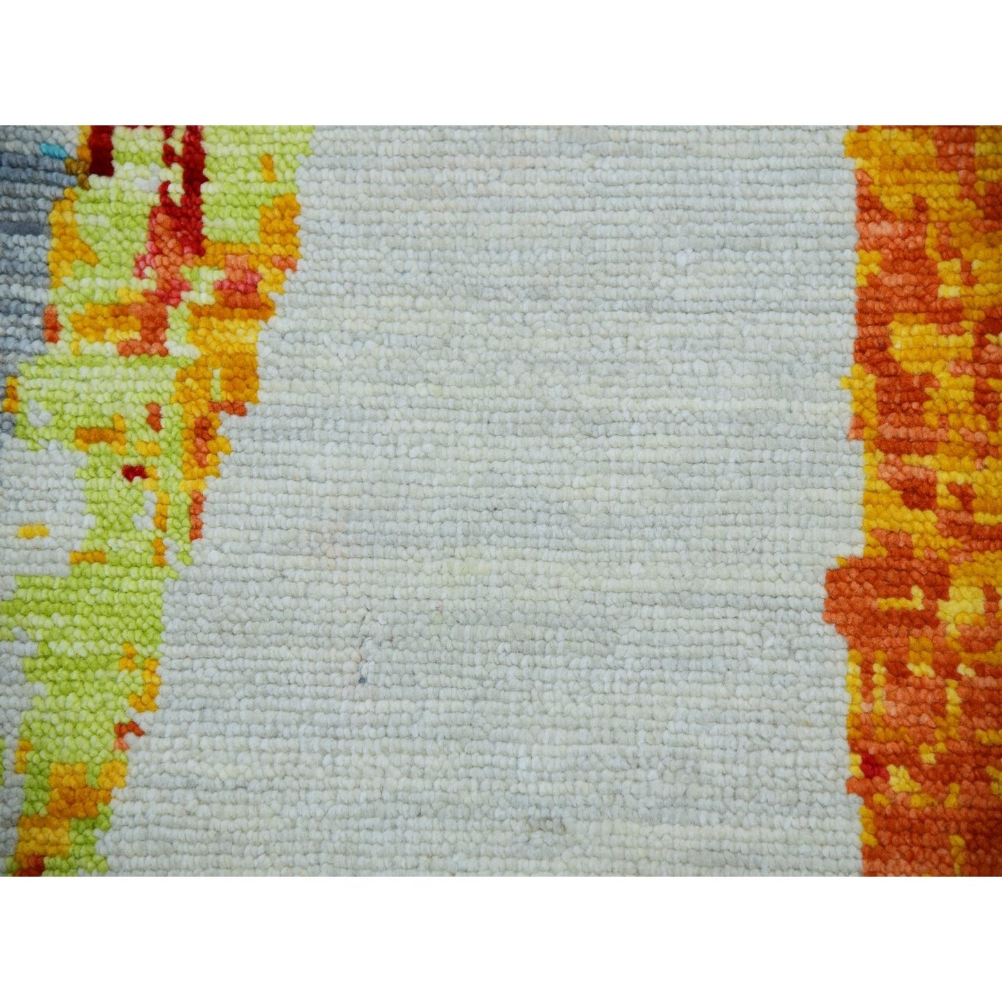 10'3"X14' Daisy Ivory Modern Abstract Design Pure Wool Hand Knotted Rug