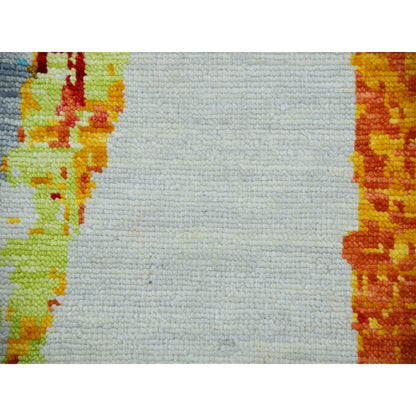 10'3"X14' Daisy Ivory Modern Abstract Design Pure Wool Hand Knotted Rug