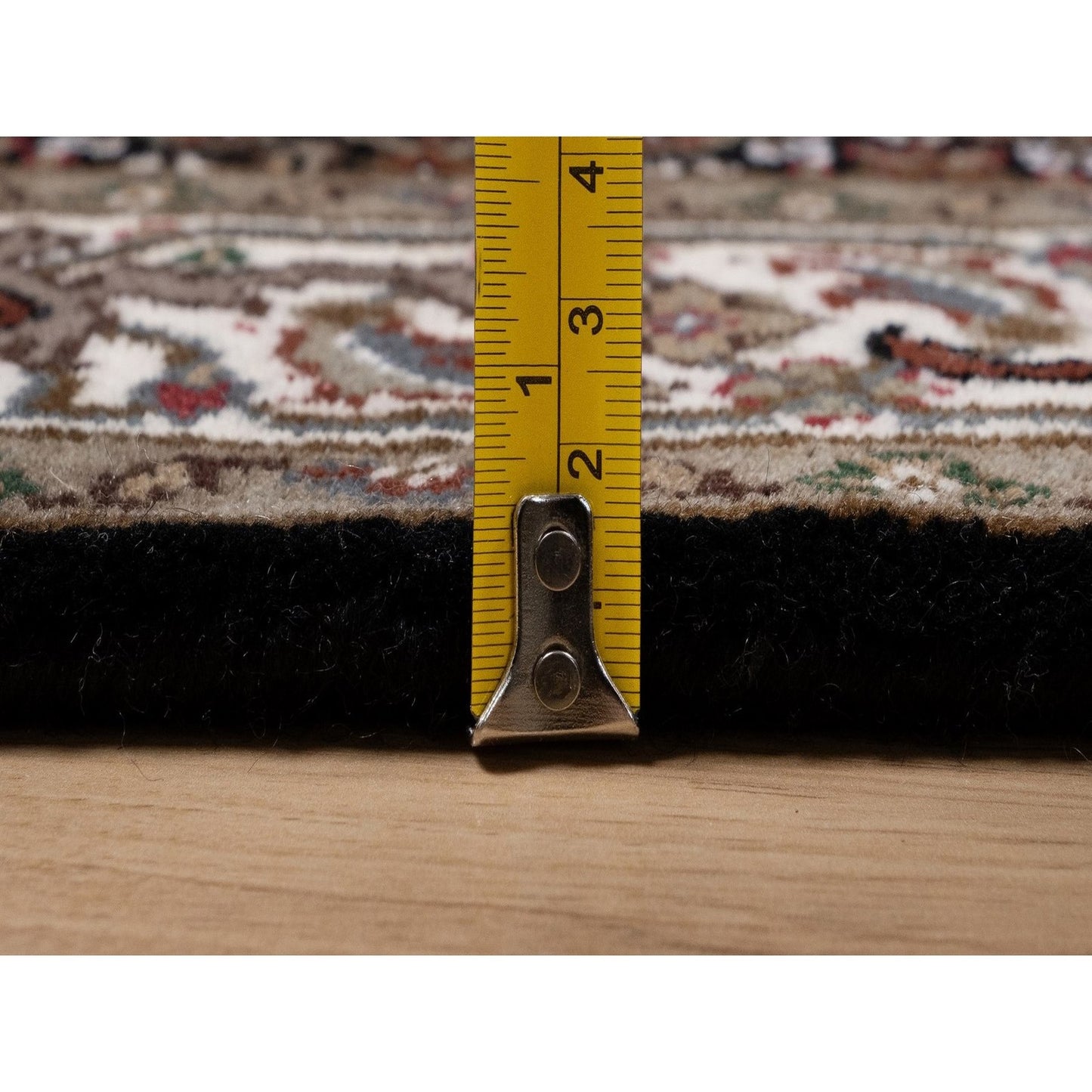 2'10"X14' Black Tebraz Mahi Medallion Design Wool Hand Knotted Runner Rug