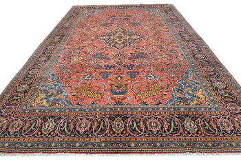 Hand-Knotted Vintage Oriental Rug Floral Classic