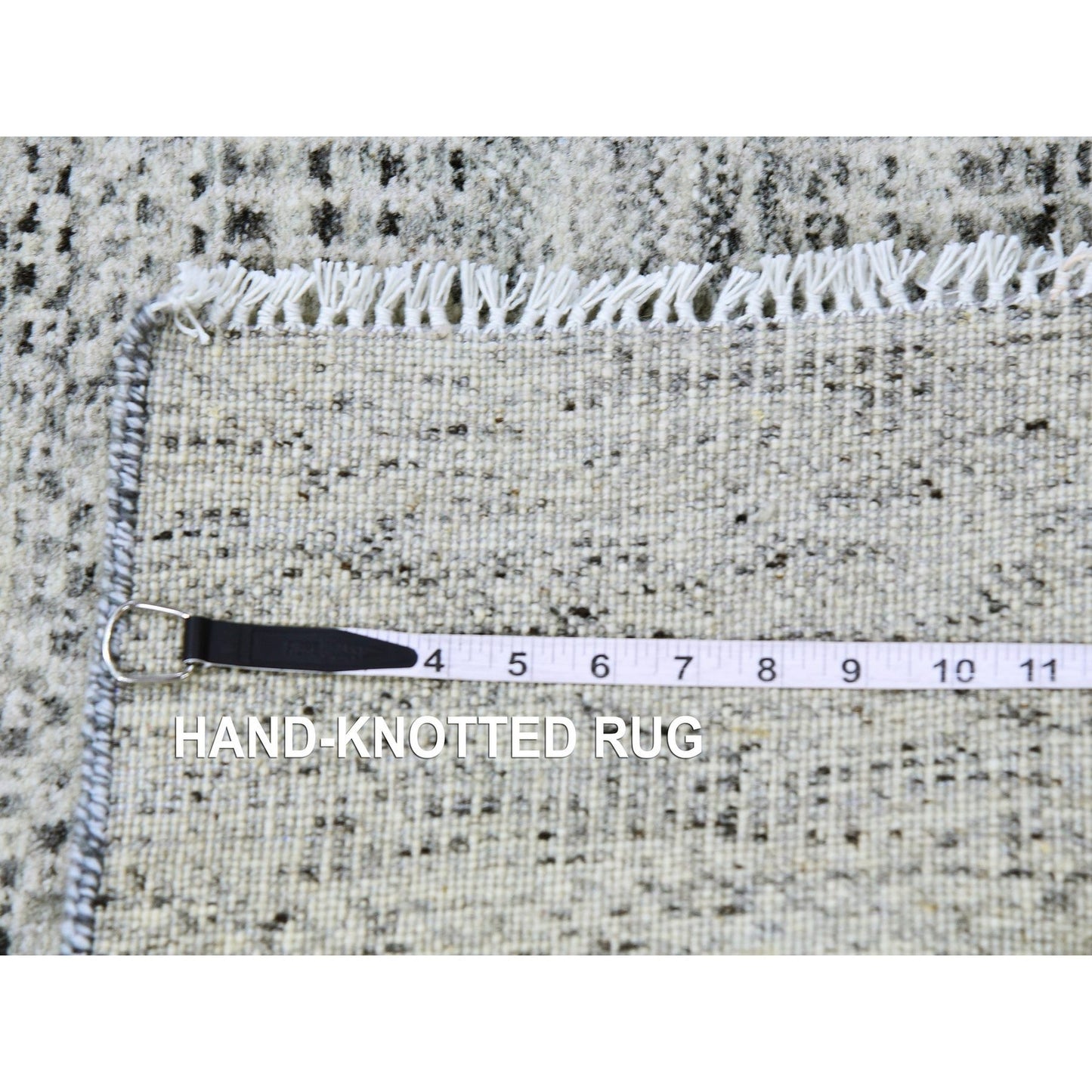 2'6"X20'5" Gray Undyed Wool Hand Knotted Grass Design Xl Runner Rug