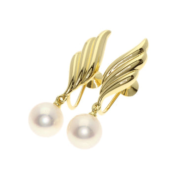 Gold MIKIMOTO Akoya pearl Earring K18 Yellow