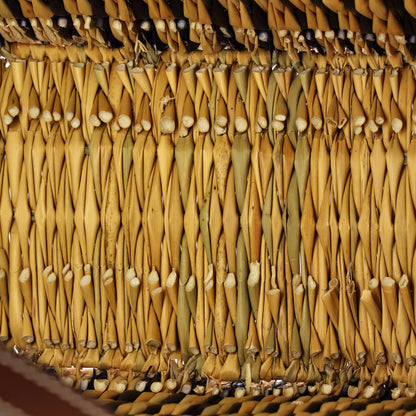 Loewe Paula'S Ibiza Square Basket Tote Woven Reed With Leather Small