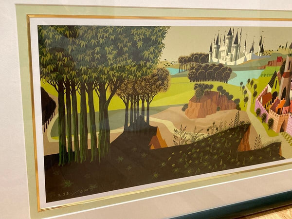 Eyvind Earle Sleeping Beauty Countryside Serigraph Signed Framed 233/ 500