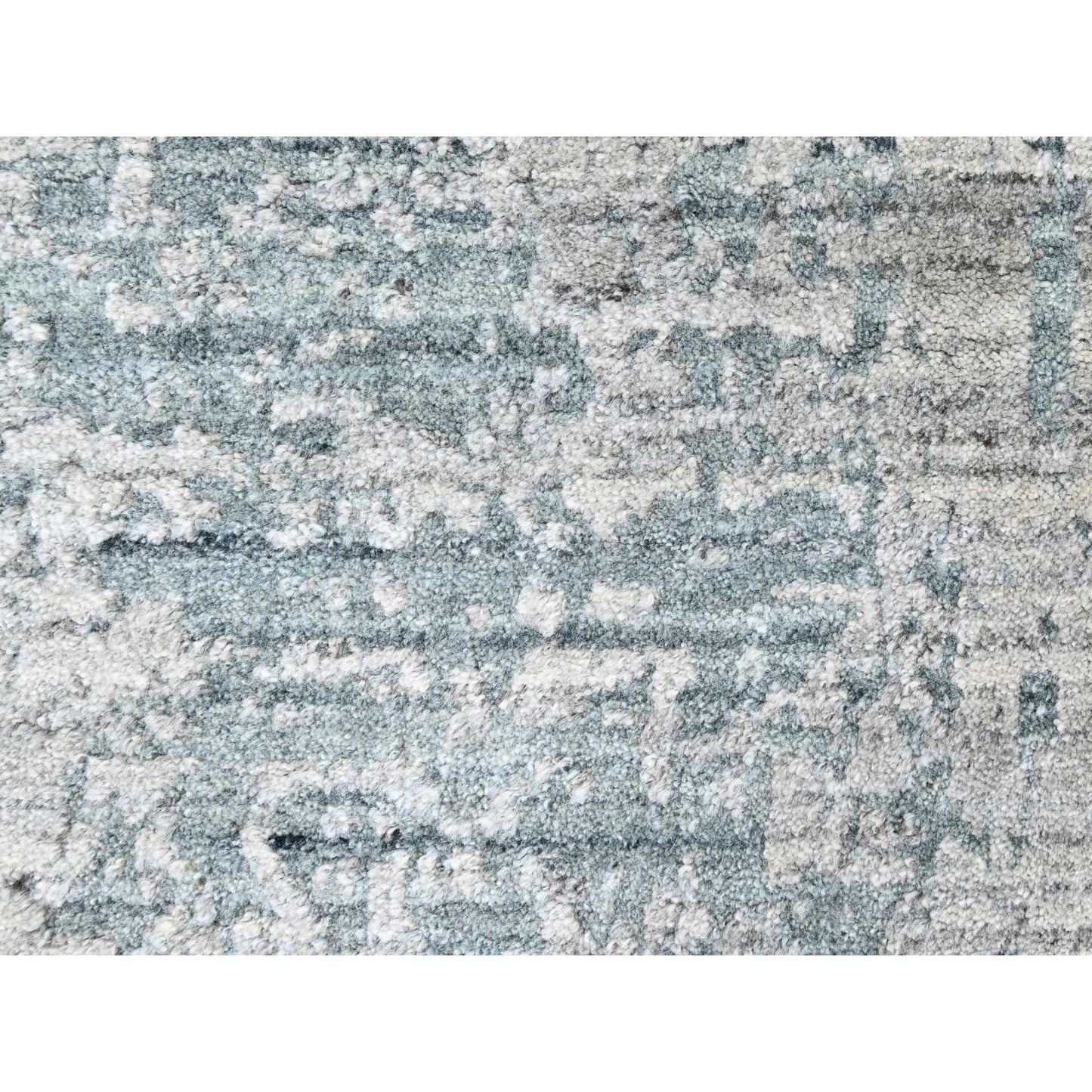 8'3"X10' Gray Hand Loomed Wool And Plant Based Silk Modern Design Rug