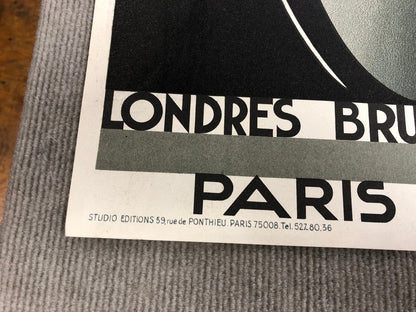 A.M. Cassandre Nord Express " Lithograph Vintage Blue, Black & W