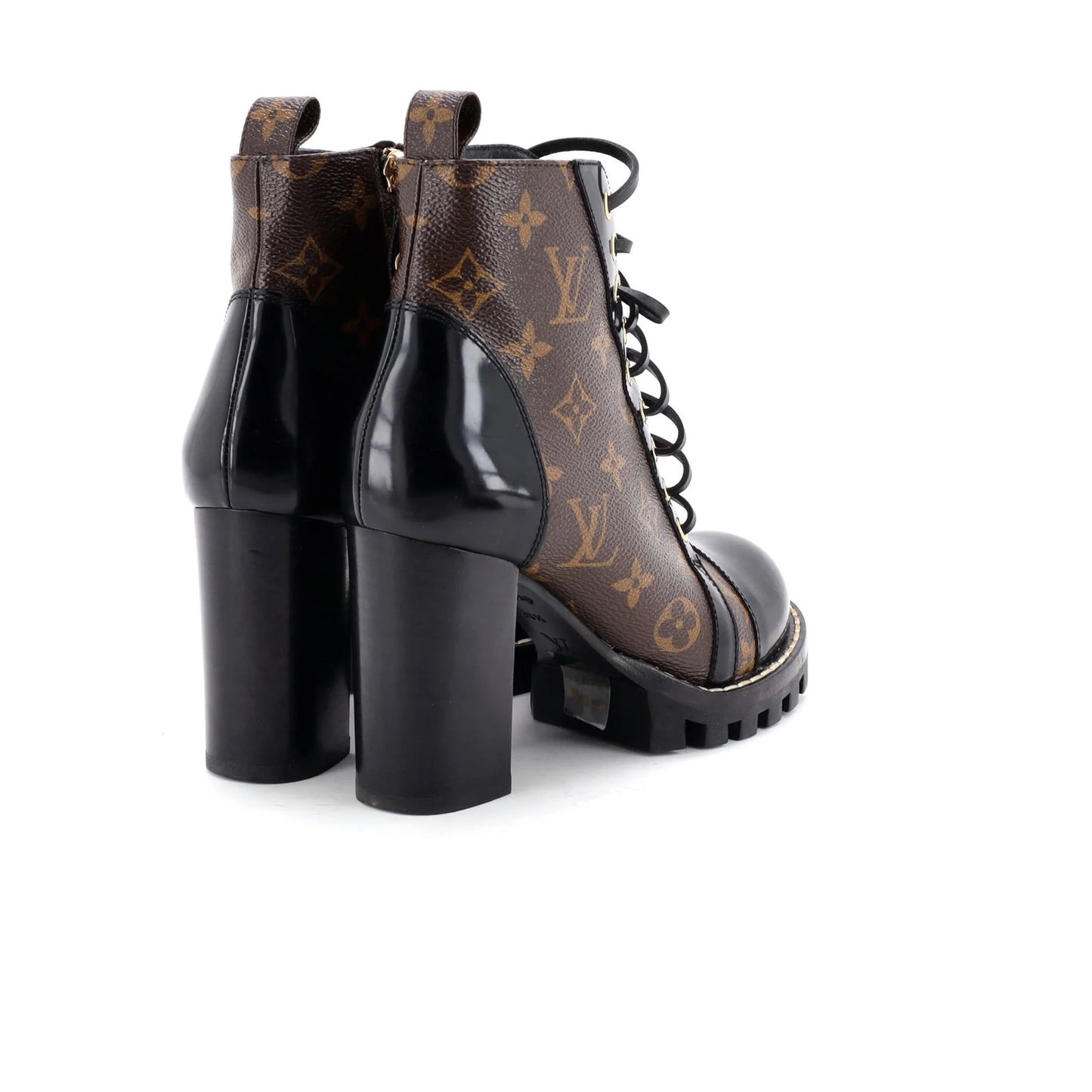 Louis Vuitton Women'S Star Trail Ankle Boots Monogram Canvas With Patent